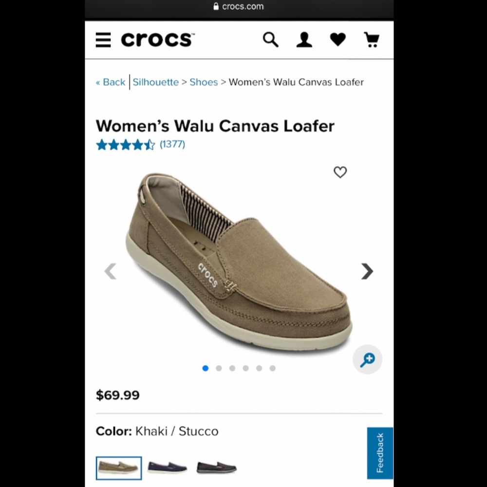 NWT WOMENS WALU CANVAS LOFER CROCS
